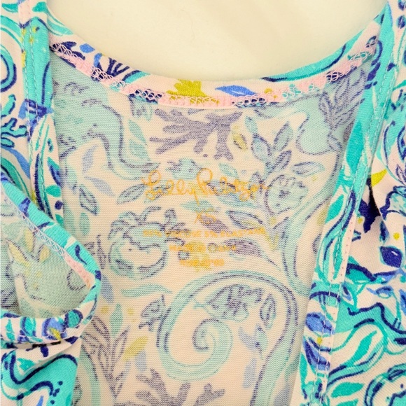 Lilly Pulitzer Blue and White Fitted Sleeveless Tank Top - Picture 3 of 3